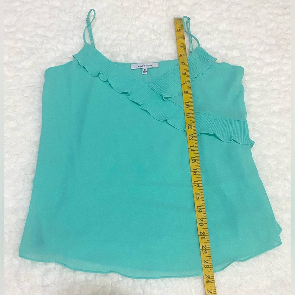 Naked Zebra Womens S Mint Green Cami Tank Top Boho Fall Festival Coastal Preppy - Picture 8 of 12